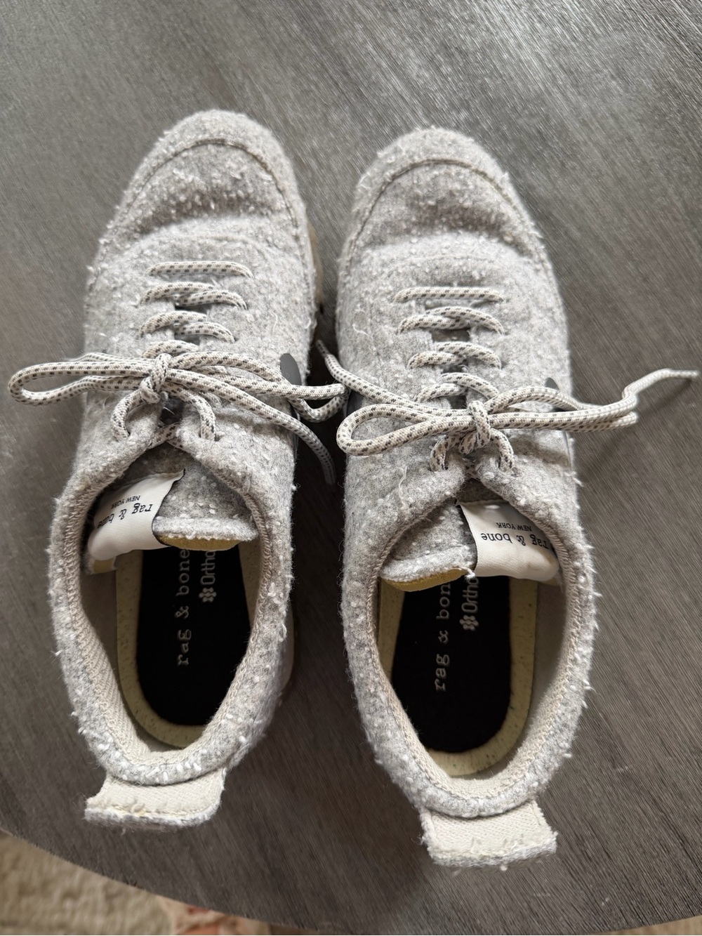 rag & bone Cream/Tan Textured Wool Sneakers